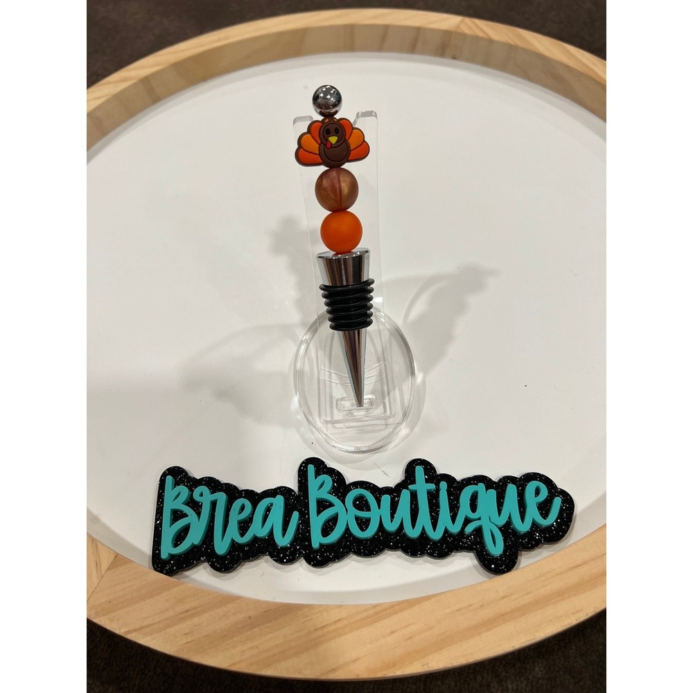 Turkey Thanksgiving Beaded Wine Stopper Silicone Beads